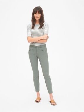 Gap Womens Signature Skinny Ankle Pants Size 8 Olive Green Stretch Trousers M